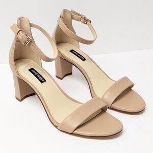 Nine West Pruce Heeled Sandals, Natural Leather, Women's 8 M